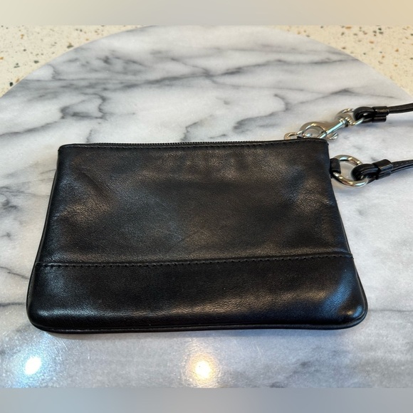Coach Black Leather Wallet Wristlet Bag‎ - Picture 4 of 6